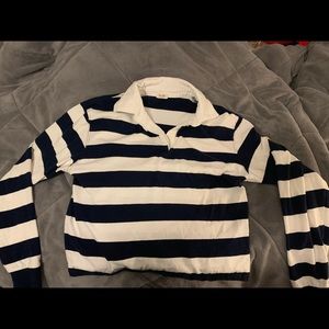brandy melville striped collar shirt